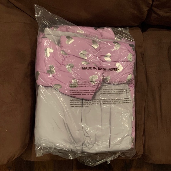 Toddler Girls’ Hearts Snowsuit with Bib Purple - Picture 2 of 3